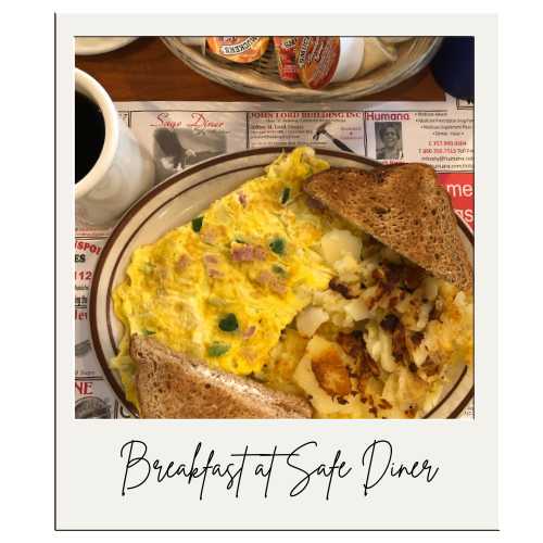 Omelette with toast and coffee, Sage Diner, Onley, VA