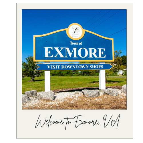 welcome to exmore, va sign. photo by rick huey