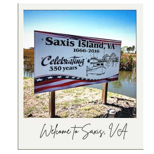 welcome to saxis, va sign. photo by rick huey