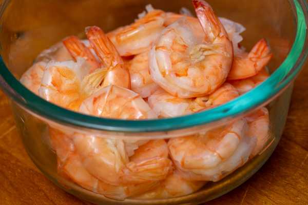 bowl of steamed shrimp